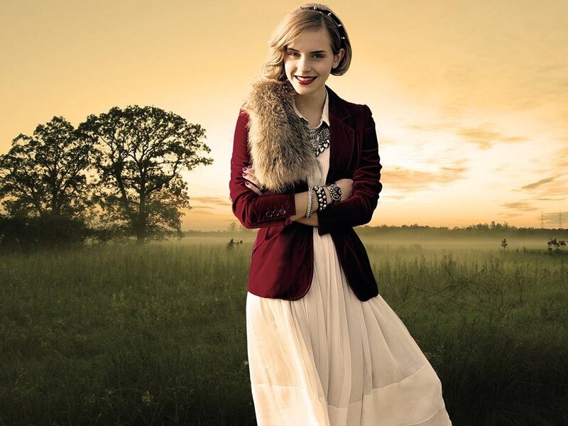 Woman in Field — Gold, Serene, Sunset