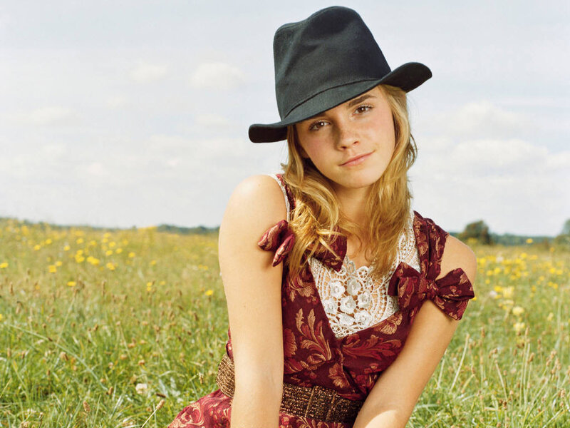 Woman in Field — Green, Serene, Afternoon, Photograph