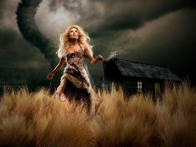 Woman in Field Running