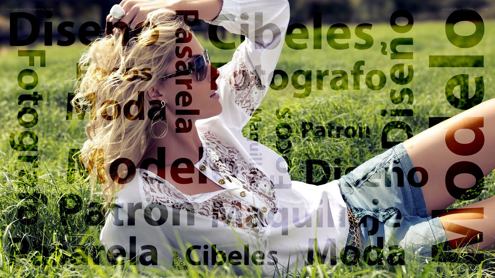 Woman in field with text overlay