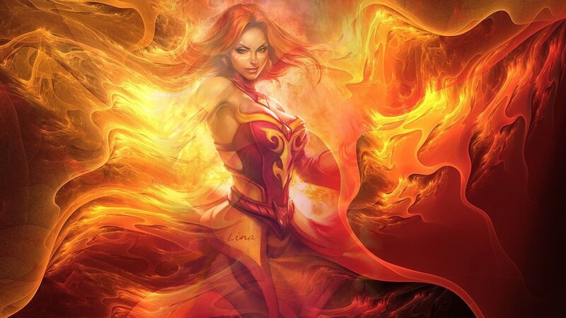 Woman in Fiery Outfit
