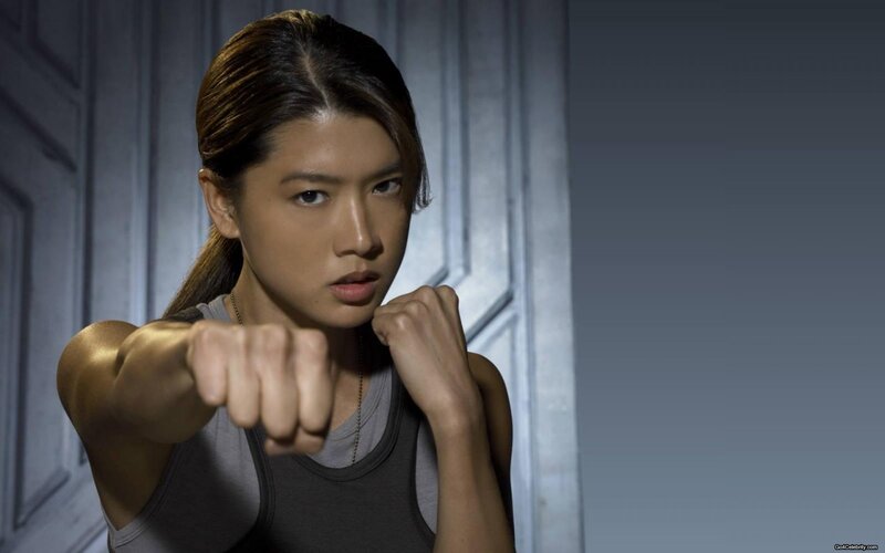woman in fighting stance