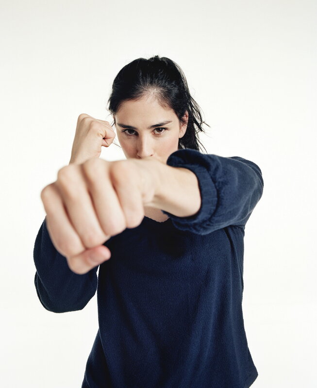woman in fighting stance