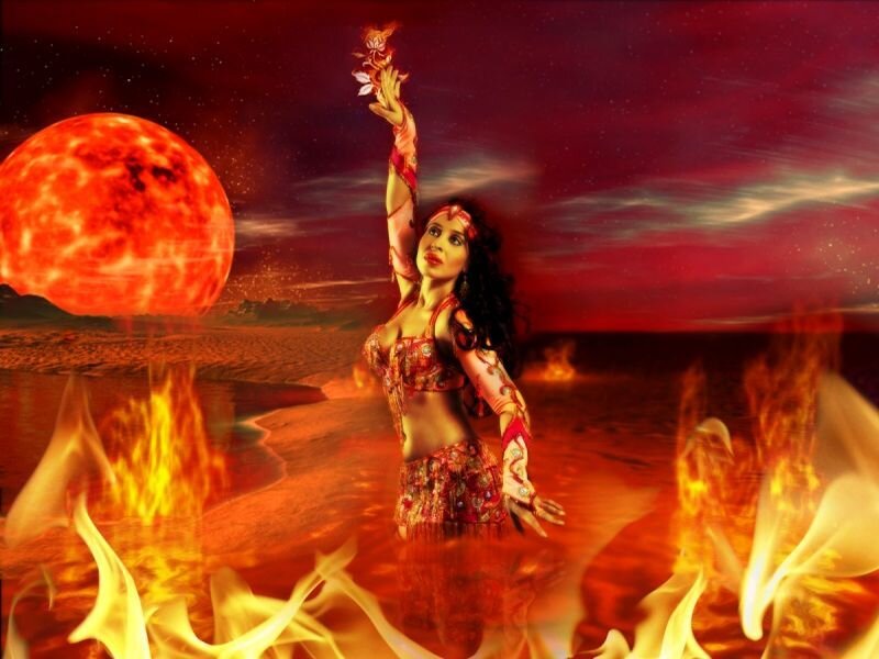 Woman in Fire Dance