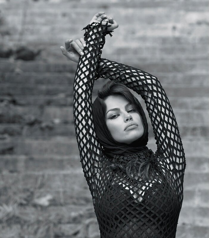 woman in fishnet outfit