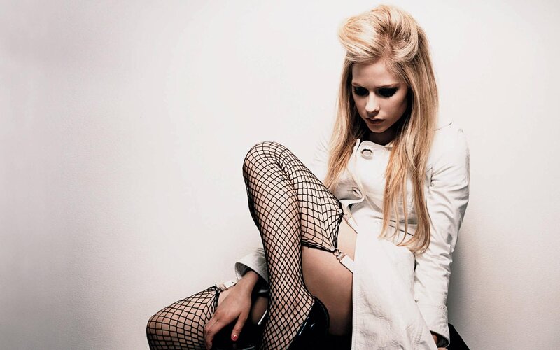 woman in fishnet stockings