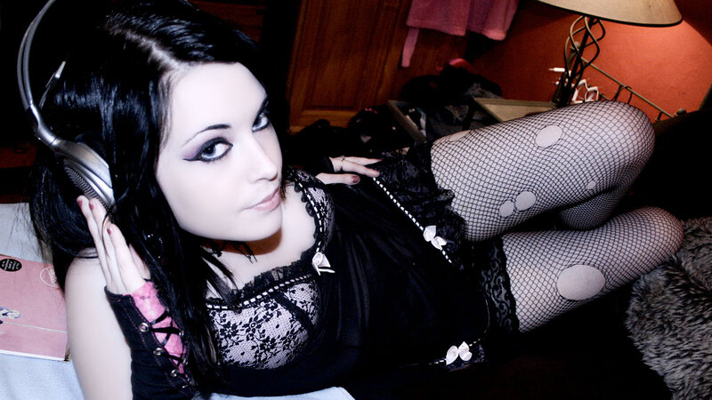 woman in fishnet stockings