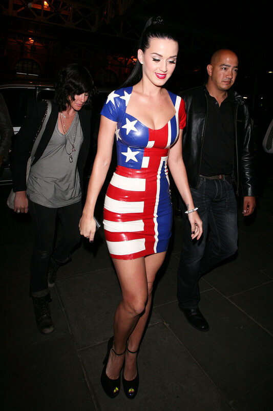 woman in flag dress