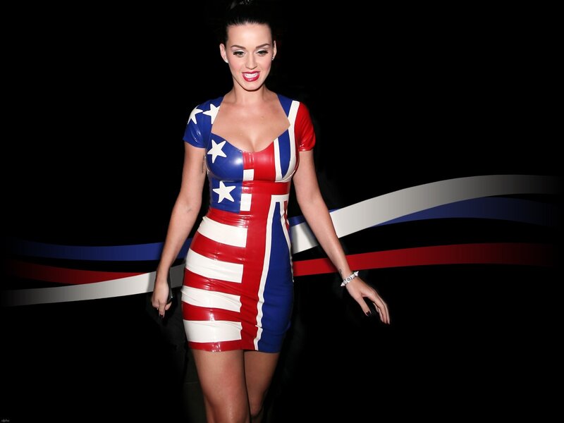 woman in flag dress