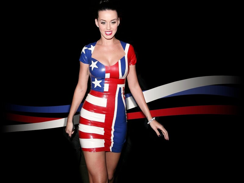 woman in flag dress