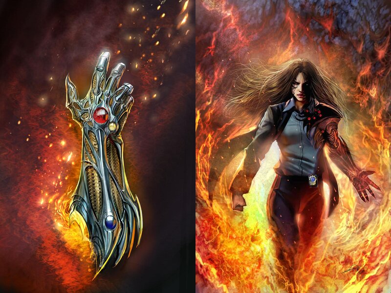 Woman in Flames — Red, Dramatic