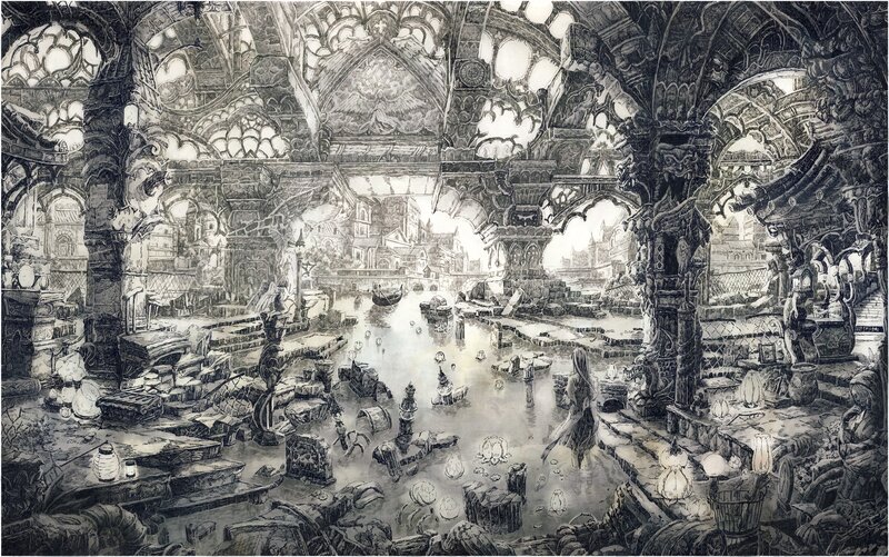 Woman in Flooded Ruin