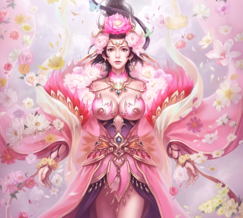 Woman in Floral Armor — Pink