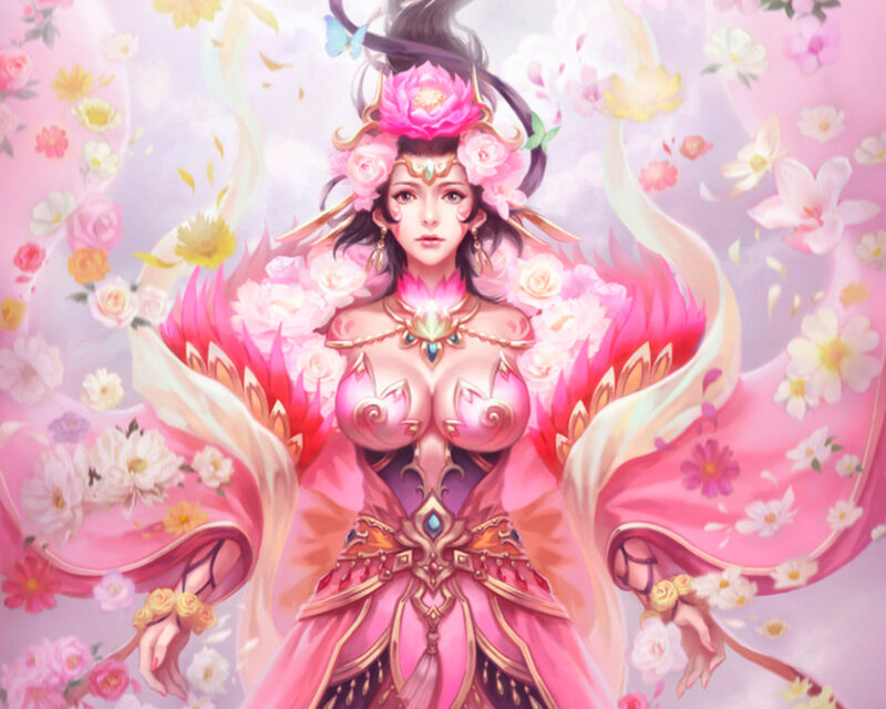 Woman in Floral Armor