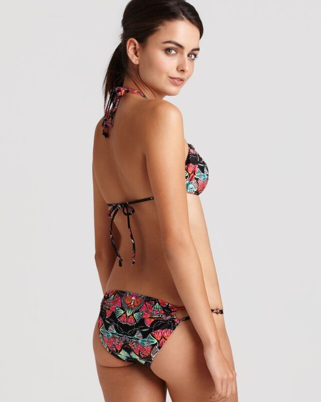 woman in floral bikini