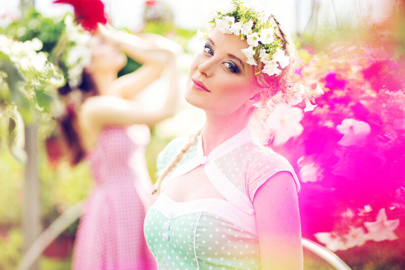 Woman in Floral Crown — White, Serene, Afternoon
