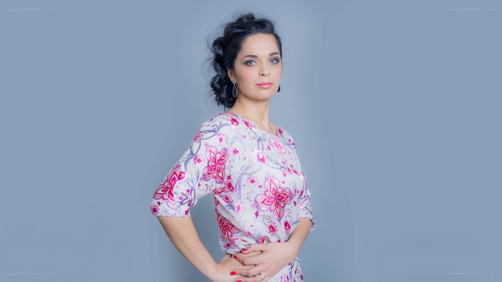 woman in floral dress