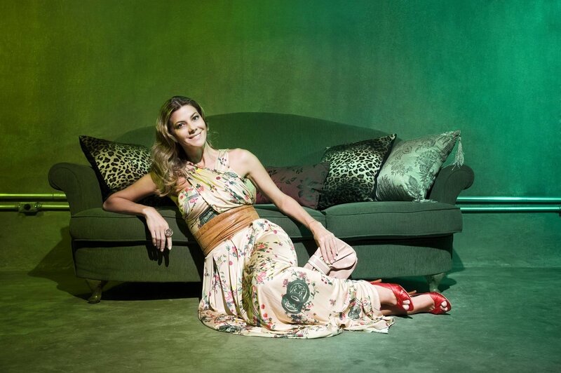 Woman in Floral Dress — Green, Relaxed