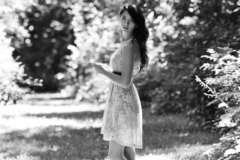 woman in floral dress outdoors
