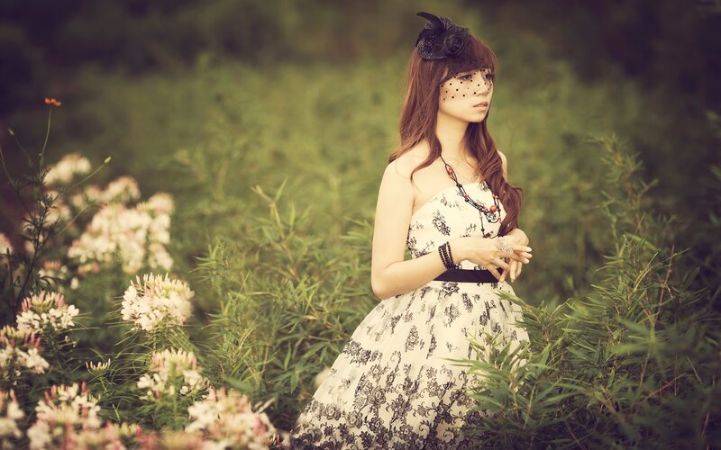 woman in floral dress outdoors