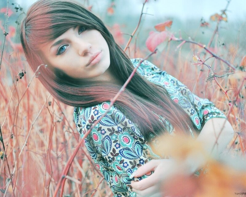 woman in floral dress outdoors