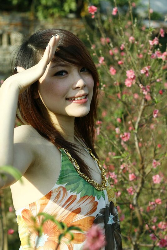 woman in floral dress outdoors