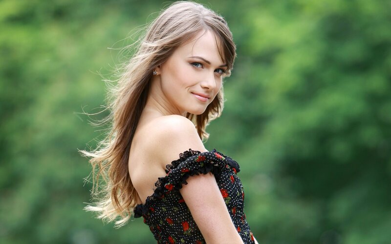 woman in floral dress outdoors