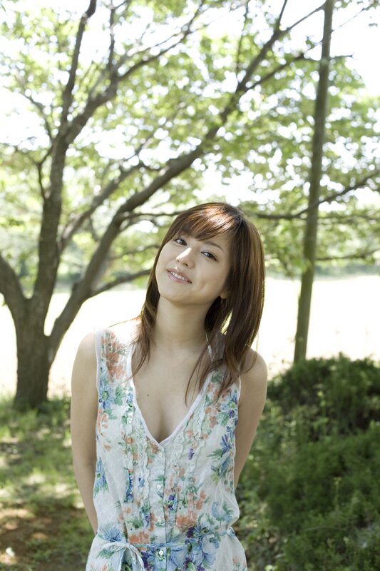 Woman in floral dress outdoors