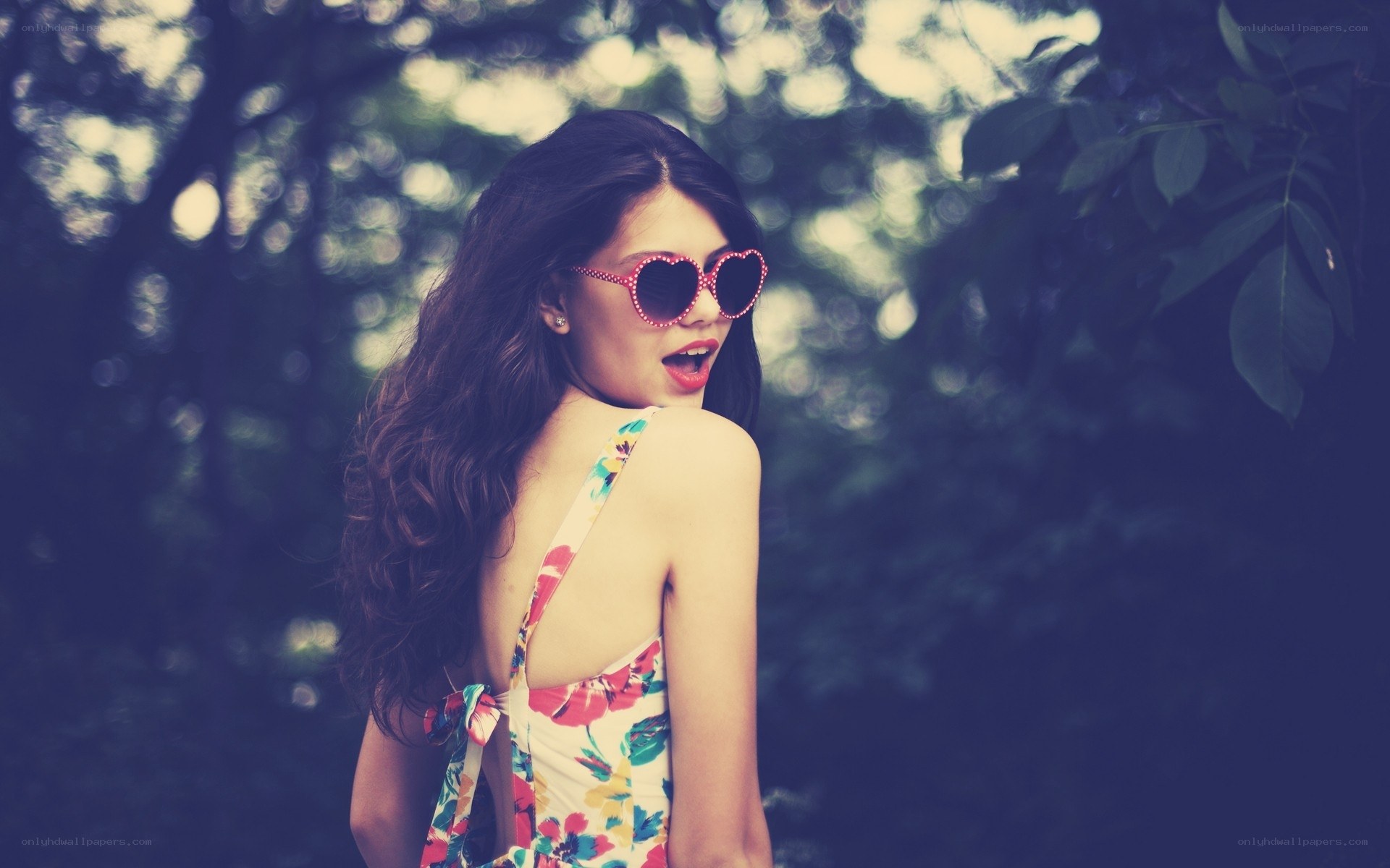 woman in floral dress outdoors