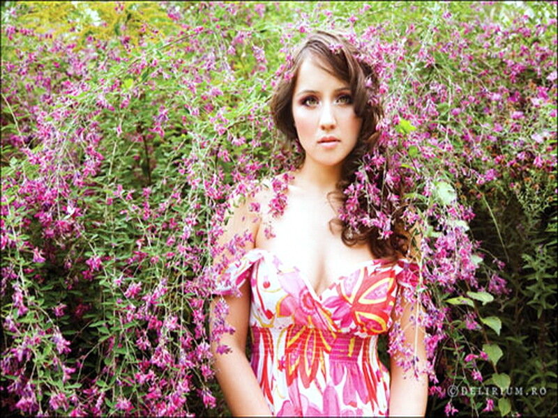 Woman in Floral Dress — Pink, Calm