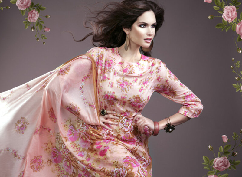 Woman in Floral Dress — Pink, Confident