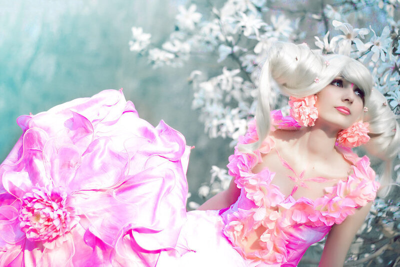 Woman in Floral Dress — Pink, Dreamy