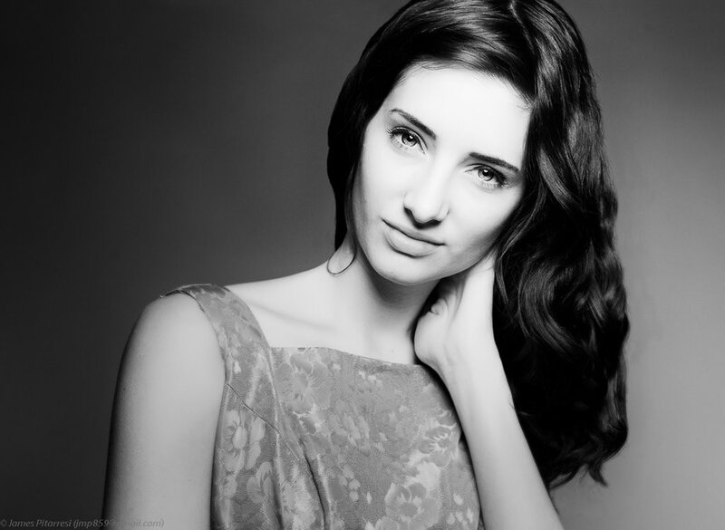 woman in floral dress portrait