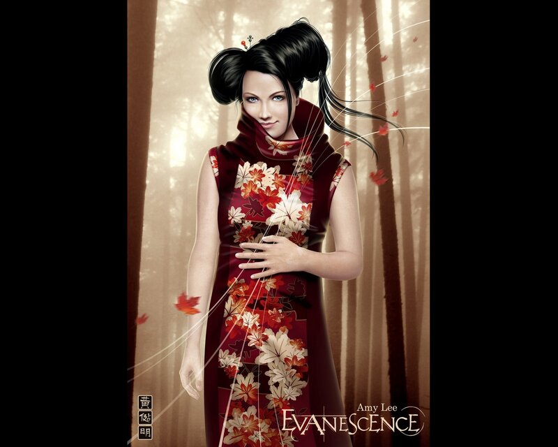 Woman in Floral Dress — Red, Serene