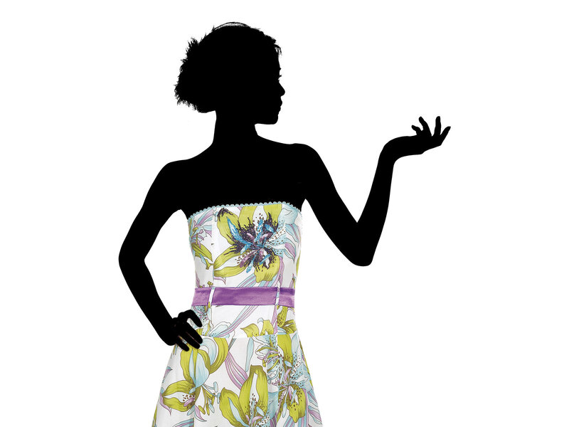 woman in floral dress silhouette
