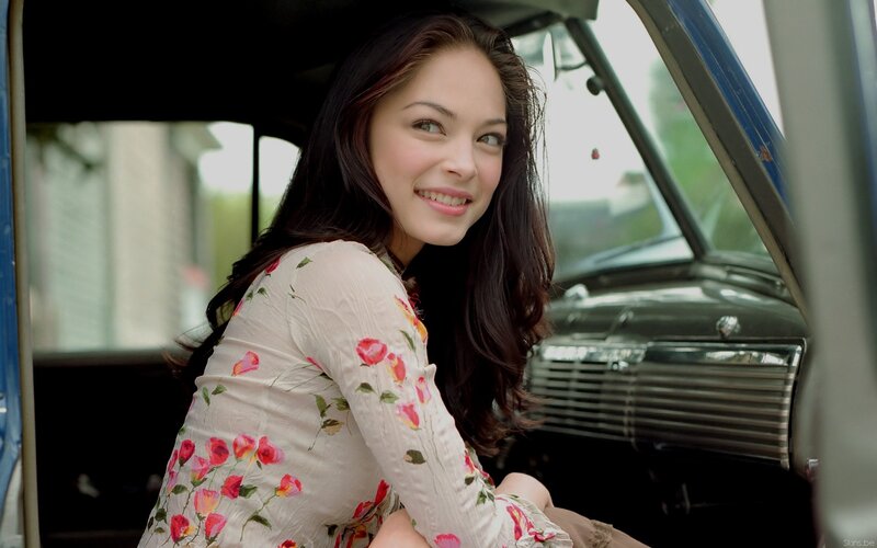Woman in Floral Dress — White, Calm, Afternoon, Photograph, Car Interior