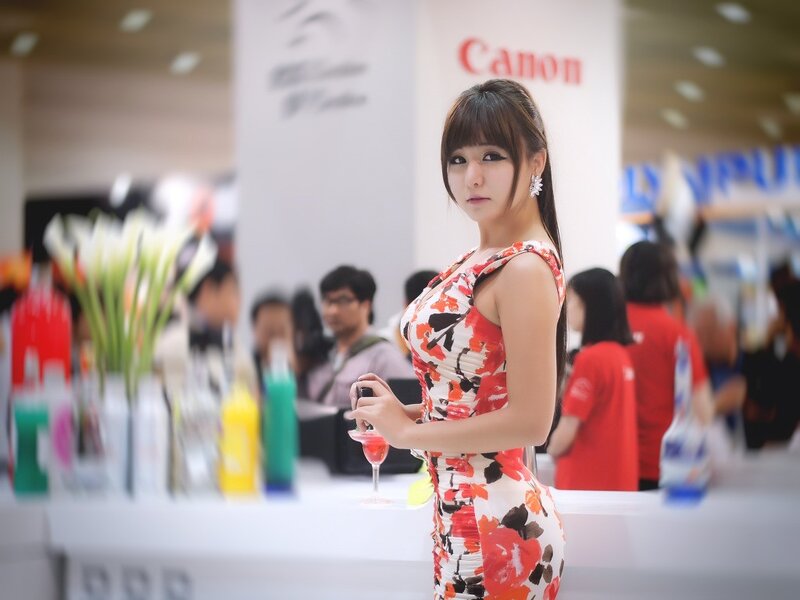 Woman in Floral Dress — White, Neutral, Photograph, Drink, Flowers