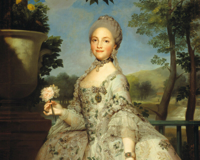 Woman in Floral Dress — White, Serene, Afternoon, Painting, Flowers