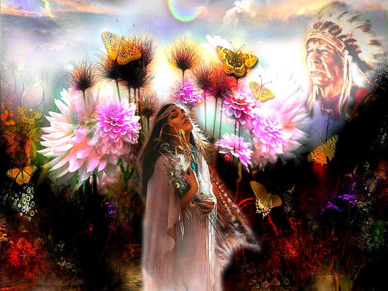Woman in Floral Field — Pink