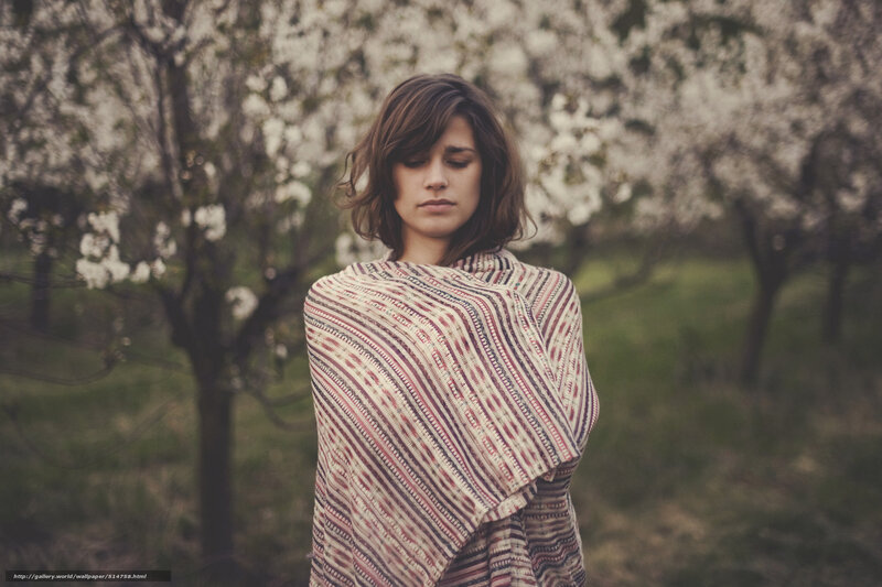 woman in floral field