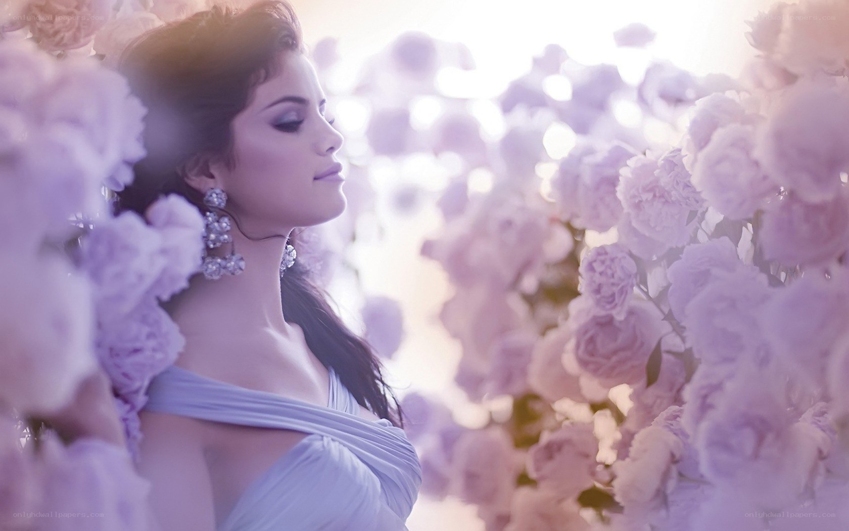 woman in floral garden