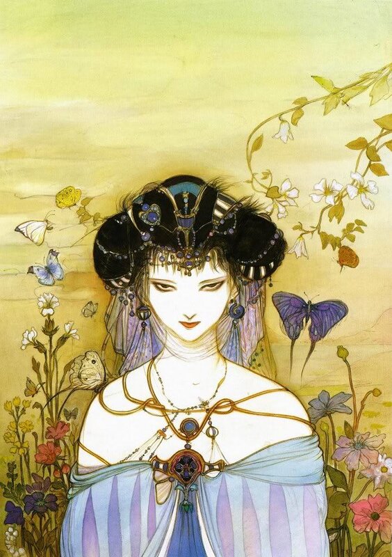woman in floral garden