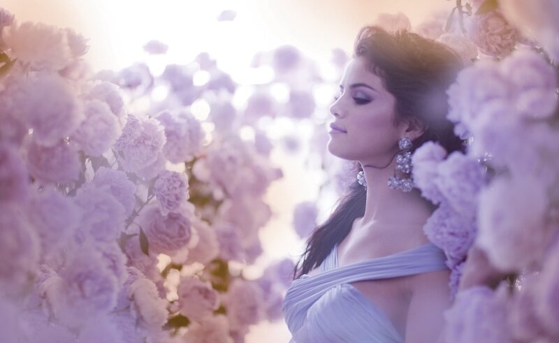 woman in floral garden