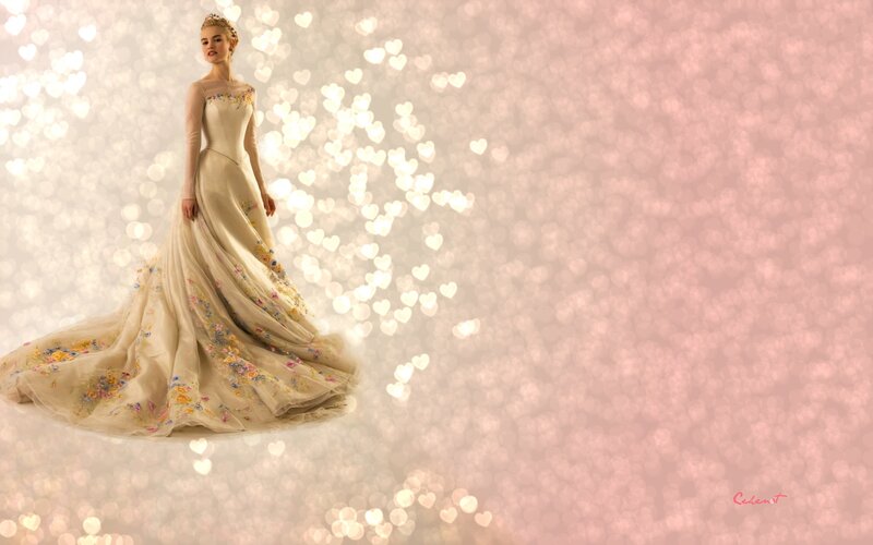 Woman in Floral Gown — Pink, Dreamy