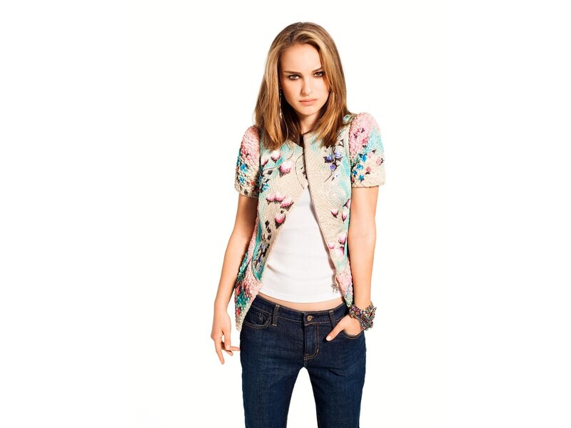 Woman in Floral Jacket — Blue