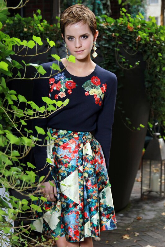 Woman in Floral Skirt — Blue, Calm, Afternoon