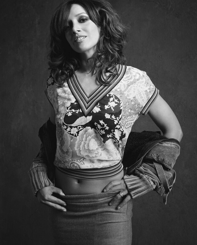 woman in floral top