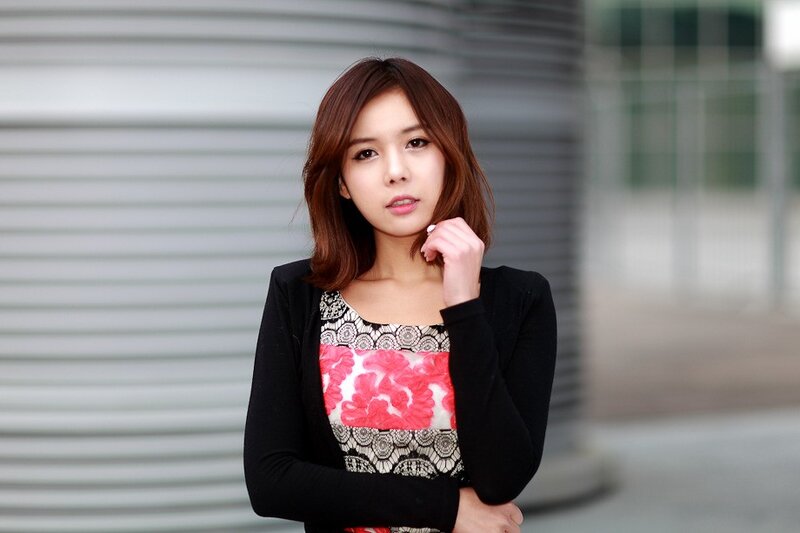 woman in floral top