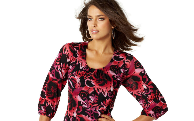 woman in floral top