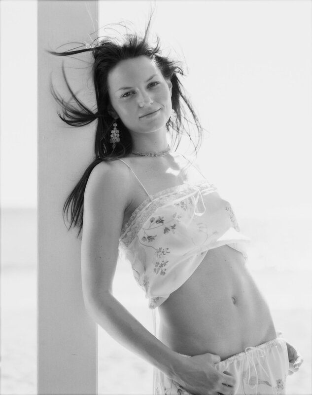 woman in floral top leaning